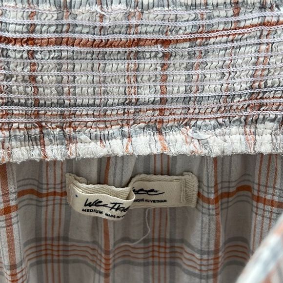 Free People Plaid Maxi Dress | Boho Button Front M/L Hippie Fairy Grunge Peasant - Picture 6 of 12